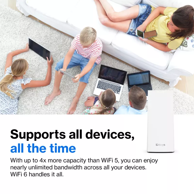 Linksys AX5400 Whole Home Mesh WiFi 6 kaheribaline süsteem, 2-pakk