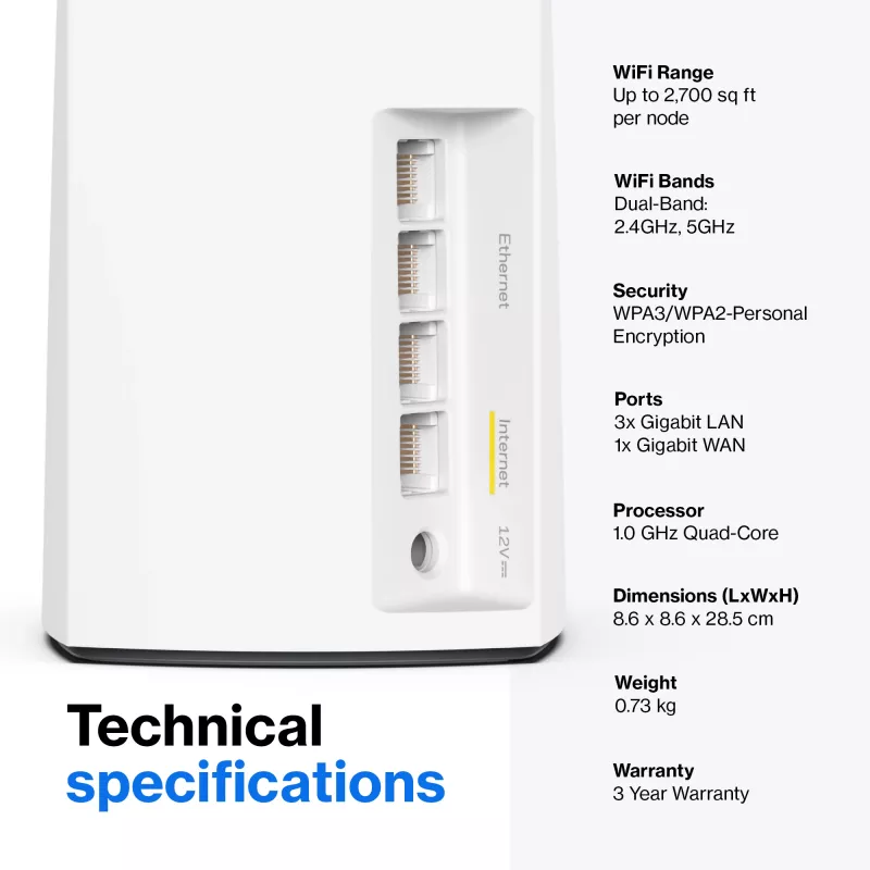 Linksys AX5400 Whole Home Mesh WiFi 6 kaheribaline süsteem, 2-pakk