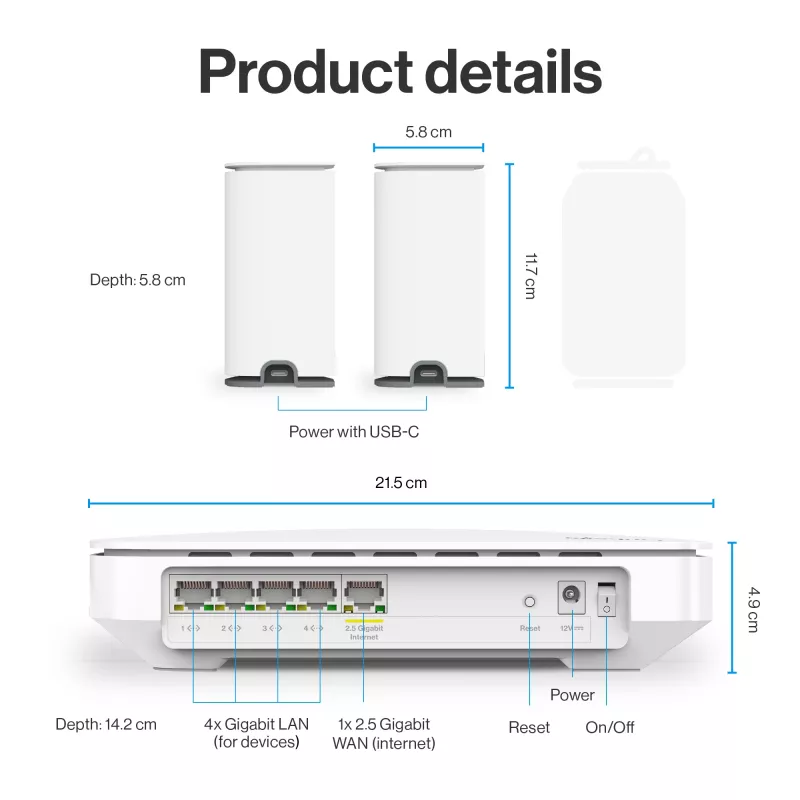 Linksys Velop Micro 6 võrksüsteem – kaheribaline WiFi 6 AX3000 (3-pakk)