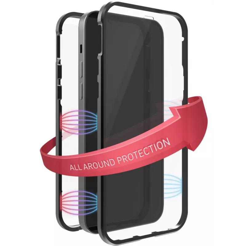 Hama 360° Klaasist mobiiltelefoni ümbris 15,5 cm (6,1 tolli) Kaitseümbris Must, Läbipaistev