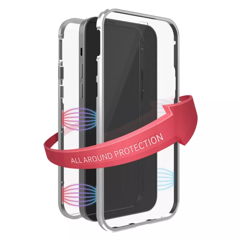 Hama 360° klaasist mobiiltelefoni ümbris Silver Transparent iPhone 14 Pro jaoks