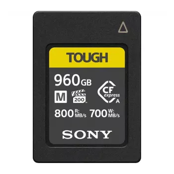 CFexpress Type A mälukaart Sony CEA-M960T — 960 GB, lugemine 800 MB/s, kirjutamine 700 MB/s, tolmu-/löögi-/niiskuskindel