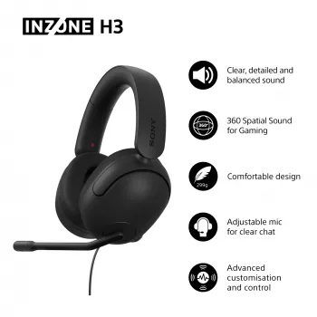 Juhtmega kõrvaklapid Sony INZONE H3 — must, mudel MDRG300B.CE7