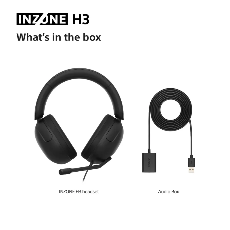 Juhtmega kõrvaklapid Sony INZONE H3 — must, mudel MDRG300B.CE7