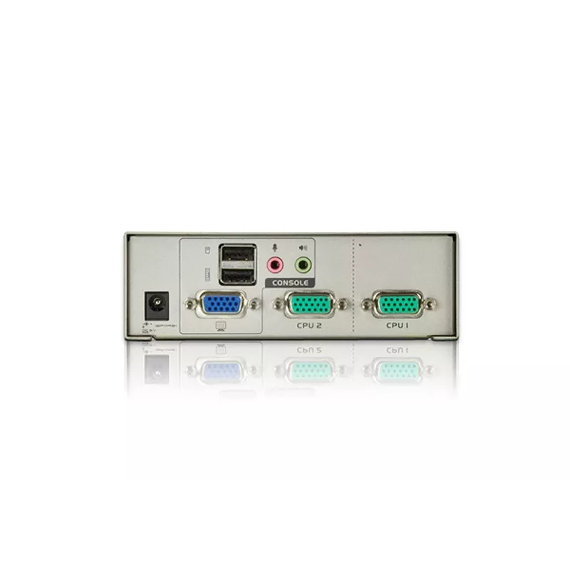 ATEN 2-pordiline USB VGA KVM koos heliga (KVM-kaablid kaasas), 2048 x 1536 pikslit, QXGA, 0,142 W, Hall