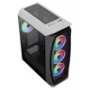 Aerocool AEROONEDUOWHV1 mängude ATX-korpus 4 ARGB-ventilaatoriga, valge, midi-torn, arvuti, valge, ATX, mikro-ATX, Mini-ITX, akrüülnitriilbutadieenstüreen (ABS), SPCC, mängimine