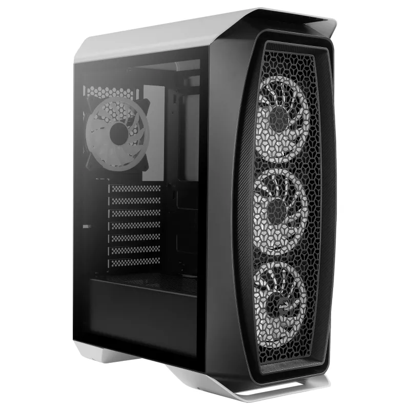 Aerocool AEROONEDUOWHV1 mängude ATX-korpus 4 ARGB-ventilaatoriga, valge, midi-torn, arvuti, valge, ATX, mikro-ATX, Mini-ITX, akrüülnitriilbutadieenstüreen (ABS), SPCC, mängimine