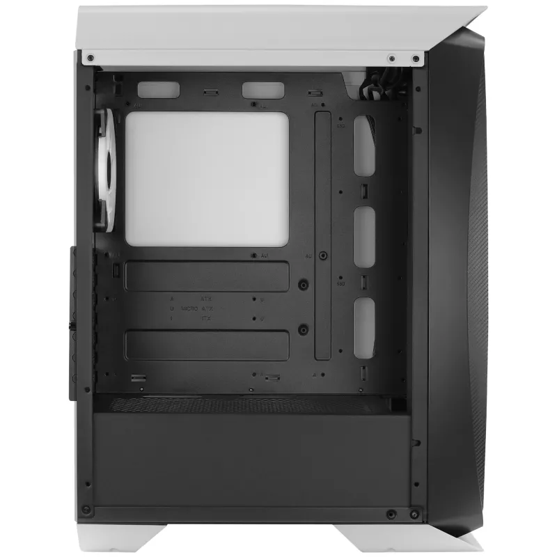 Aerocool AEROONEDUOWHV1 mängude ATX-korpus 4 ARGB-ventilaatoriga, valge, midi-torn, arvuti, valge, ATX, mikro-ATX, Mini-ITX, akrüülnitriilbutadieenstüreen (ABS), SPCC, mängimine