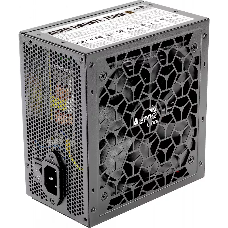 PC toiteplokk AEROCOOL AEROB750 750W 80 PLUS Bronze mittemodulaarne 230V vaikne must