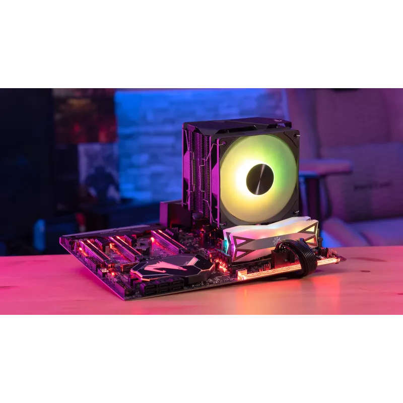 Aerocool Rime 4 Dual protsessori õhkjahuti 12 cm Must 1 tk