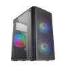 Mars Gaming MC300 Micro-ATX karastatud klaasiga arvutikorpus, 3x fikseeritud RGB ventilaator, must