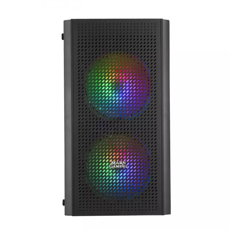 Mars Gaming MC300 Micro-ATX karastatud klaasiga arvutikorpus, 3x fikseeritud RGB ventilaator, must