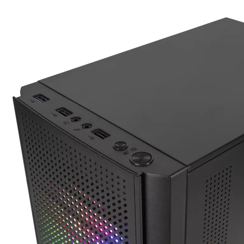 Mars Gaming MC300 Micro-ATX karastatud klaasiga arvutikorpus, 3x fikseeritud RGB ventilaator, must