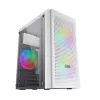 Mars Gaming MC300W Micro ATX karastatud klaasiga arvutikorpus 3xFrGB ventilaator valge