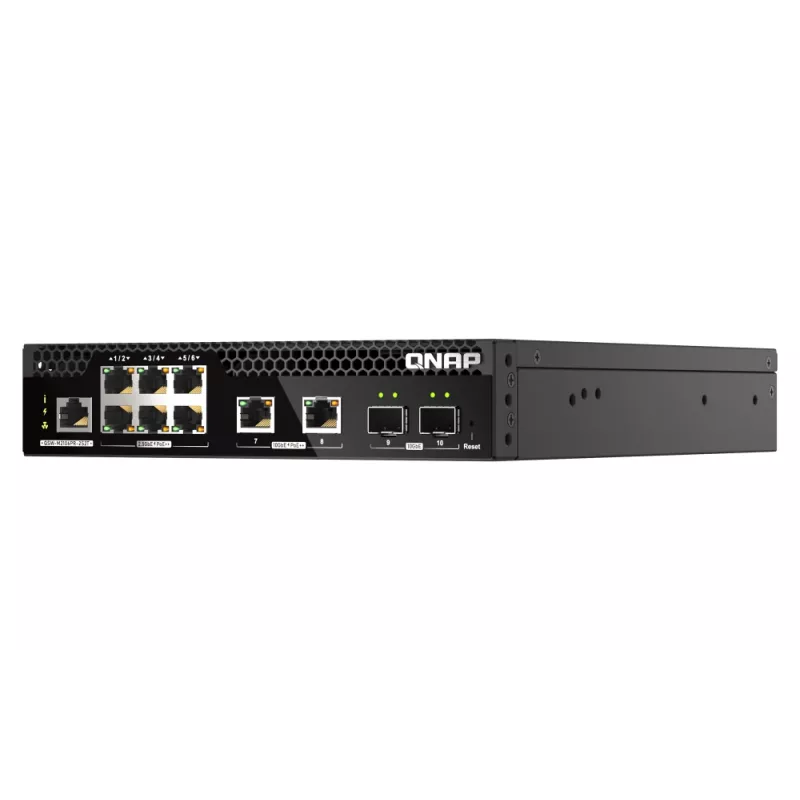 QNAP QSW-M2106PR-2S2T võrgukommutaator Hallatav L2 10G Ethernet (100/1000/10000) Toide üle Etherneti (PoE) 1U Must
