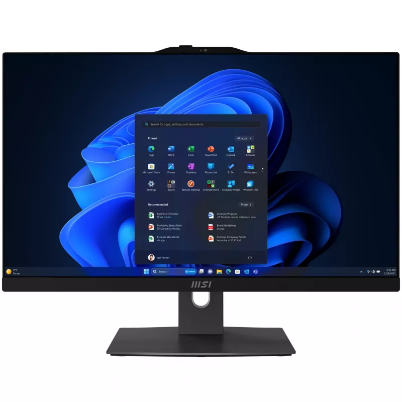 MSI Modern AM242TP 1M-1230EU Intel Core 3 100U 60.5 cm (23.8 tolli) 1920 x 1080 pikslit Puutetundlik Kõik-ühes-arvuti 8 GB DDR5-SDRAM 256 GB SSD Windows 11 Pro Wi-Fi 6E (802.11ax) Must