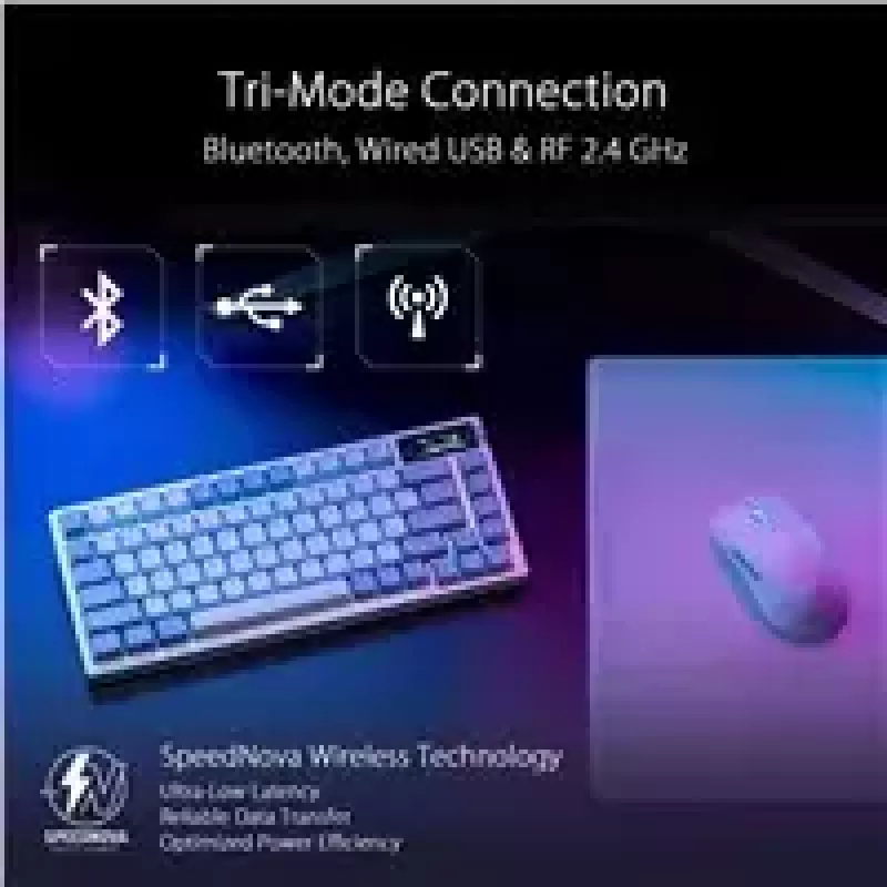 ASUS ROG Azoth klaviatuur mängimiseks USB + RF Juhtmeta + Bluetooth Valge