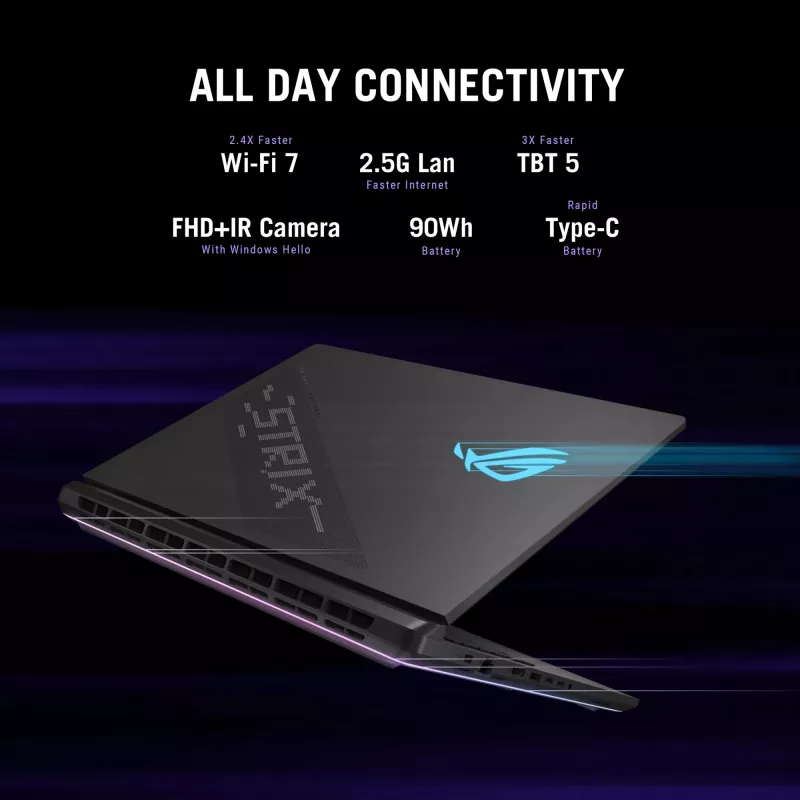 ASUS ROG Strix SCAR 18 G835LW-SA038W Intel Core Ultra 9 275HX sülearvuti 45.7 cm (18 tolli) WQXGA 64 GB DDR5-SDRAM 2 TB SSD NVIDIA GeForce RTX 5080 Wi-Fi 7 (802.11be) Windows 11 Home must