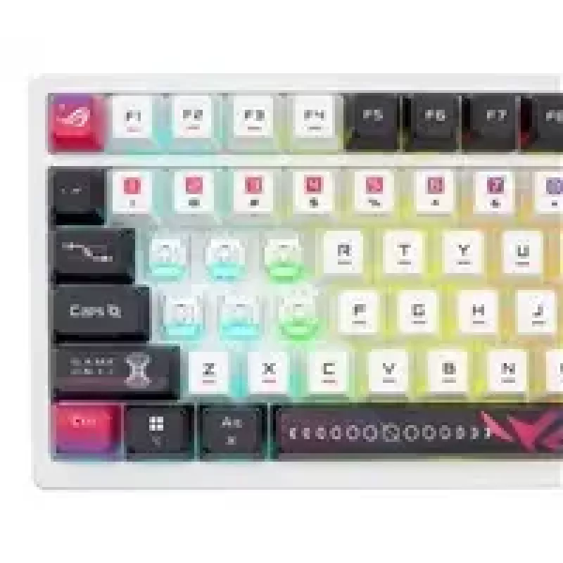 Mehaaniline juhtmevaba klaviatuur ASUS ROG Azoth X — US-paigutus, Bluetooth ja RF 2,4 GHz, valge