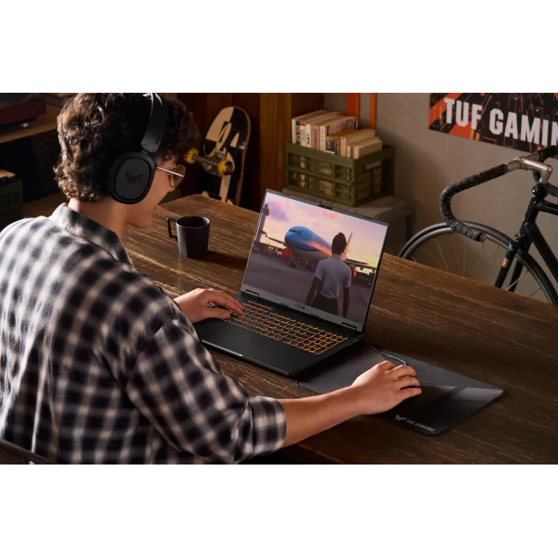 ASUS TUF Gaming F16 FX608JPR-QT014W Intel® Core™ i7 i7-14650HX sülearvuti 40,6 cm (16 tolli) WQXGA 32 GB DDR5-SDRAM 1 TB SSD NVIDIA GeForce RTX 5070 Wi-Fi 6E (802.11ax) Windows 11 Home hollandi must, hall
