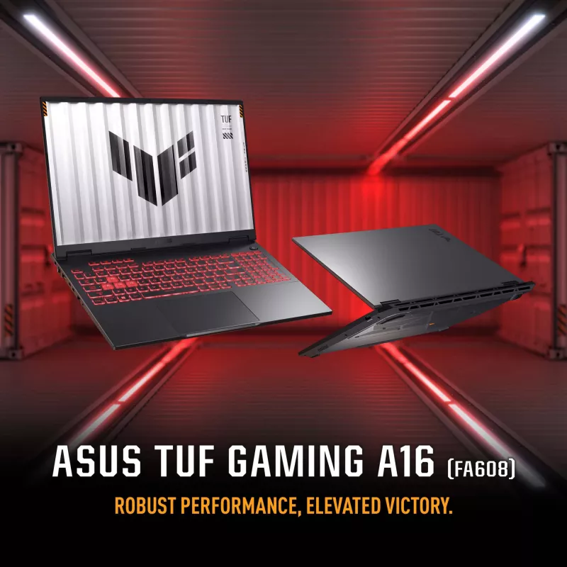 ASUS TUF Gaming A16 FA608UH-RV020W AMD Ryzen™ 7 260 sülearvuti 40,6 cm (16 tolli) WUXGA 16 GB DDR5-SDRAM 512 GB SSD NVIDIA® GeForce RTX™ 5050 Wi-Fi 6E (802.11ax) Windows 11 Home Dutch hall