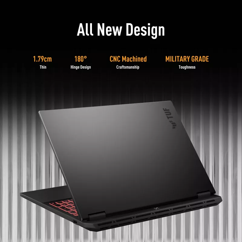 ASUS TUF Gaming A16 FA608UH-RV020W AMD Ryzen™ 7 260 sülearvuti 40,6 cm (16 tolli) WUXGA 16 GB DDR5-SDRAM 512 GB SSD NVIDIA® GeForce RTX™ 5050 Wi-Fi 6E (802.11ax) Windows 11 Home Dutch hall