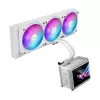 Kõik-ühes vedelikjahutus ASUS ROG Ryuo IV SLC 360 ARGB Valge Edition — 360 mm radiaator, 3×120 mm ventilaatorit, AMOLED-ekraan, LGA 1700 tugi