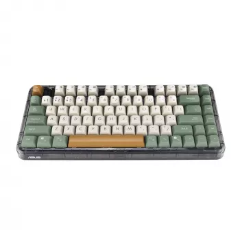 ASUS Jelly75 KD201 mehaaniline klaviatuur, 75% vormitegur, USB, RF-juhtmevaba ja Bluetooth-ühenduvus, mitmevärviline