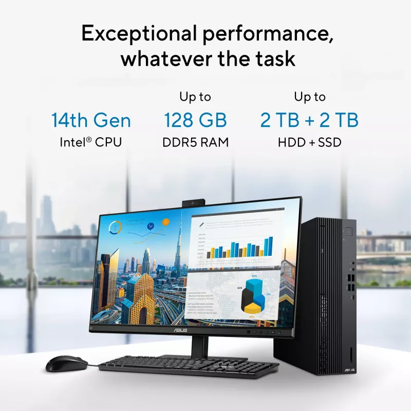 ASUS ExpertCenter D7 SFF D701SER-714700311X Intel® Core™ i7 i7-14700 16 GB DDR5-SDRAM 1 TB SSD Windows 11 Pro PC Must