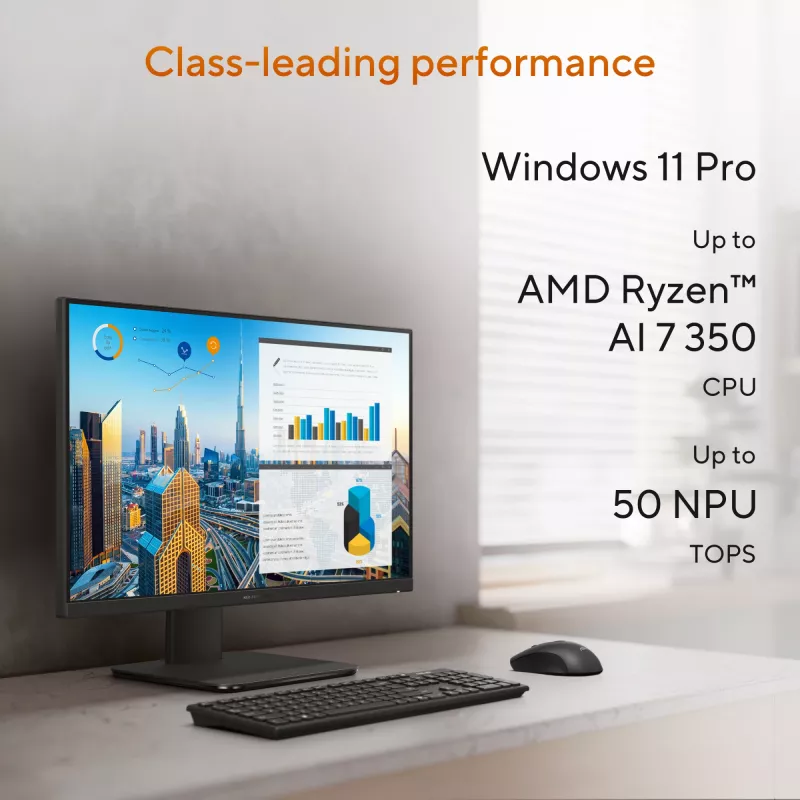 ASUS ExpertCenter P600 AiO PM670KA-BPE011X Copilot+ PC AMD Ryzen™ AI 7 68,6 cm (27-tolline) 1920 x 1080 pikslit Kõik-ühes-arvuti 16 GB DDR5-SDRAM 512 GB SSD Windows 11 Pro Wi-Fi 6 (802.11ax) Must