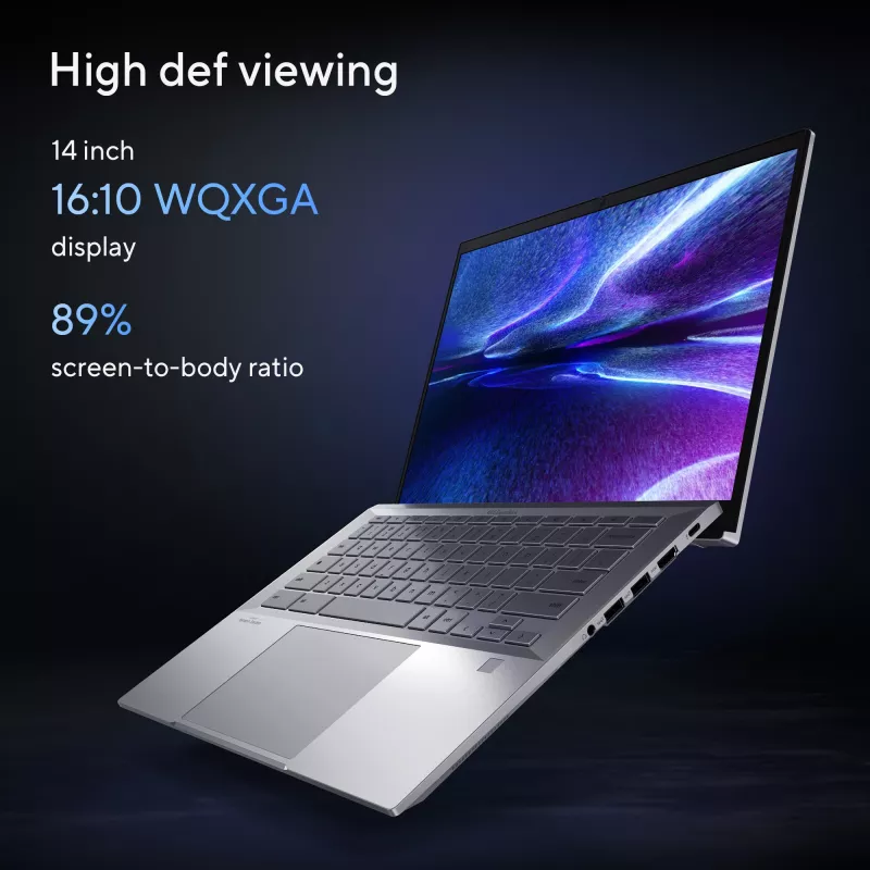 ASUS Chromebook Plus Enterprise CB54 CB5403CMA-QM0916 Intel Core Ultra 7 155U 35,6 cm (14-tolline) puutetundlik WQXGA 16 GB LPDDR5x-SDRAM 256 GB SSD Wi-Fi 6E (802.11ax) ChromeOS USA rahvusvaheline hõbedane