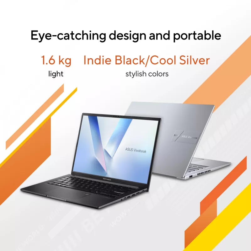ASUS Vivobook 14 M1405NAQ-LY025W AMD Ryzen™ 7 170 sülearvuti 35,6 cm (14 tolli) WUXGA 16 GB DDR5-SDRAM 512 GB SSD Wi-Fi 6 (802.11ax) Windows 11 Home Hollandi Must
