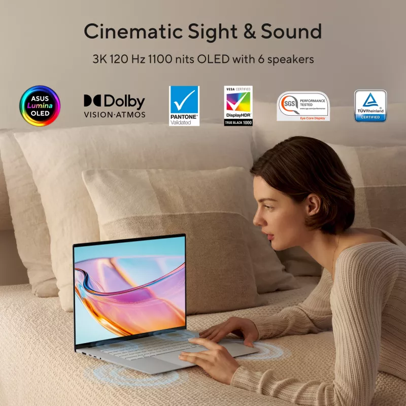ASUS Zenbook S16 UM5606GA-SS180W Copilot+ PC AMD Ryzen AI 9 465 sülearvuti 40.6 cm (16 tolli) 3K 32 GB LPDDR5x-SDRAM 1 TB SSD Wi-Fi 7 (802.11be) Windows 11 Home Dutch hall