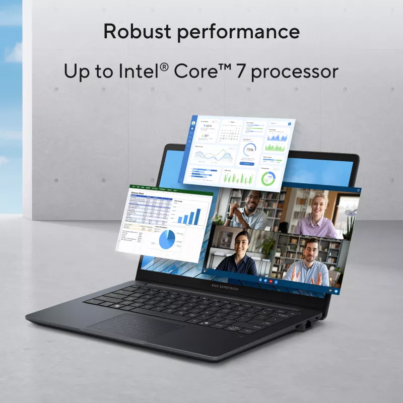 ASUS ExpertBook B1 B1403CVA-S68351X Intel Core 7 150U sülearvuti 35,6 cm (14 tolli) Full HD 32 GB DDR5-SDRAM 1 TB SSD Wi-Fi 6E (802.11ax) Windows 11 Pro US International hall