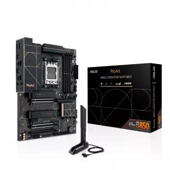 Emaplaat ASUS PROART B850-CREATOR WiFi NEO — AMD B850, pesa AM5, ATX, DDR5, 4 DIMM, 256 GB, Wi‑Fi 7, 5Gb Ethernet