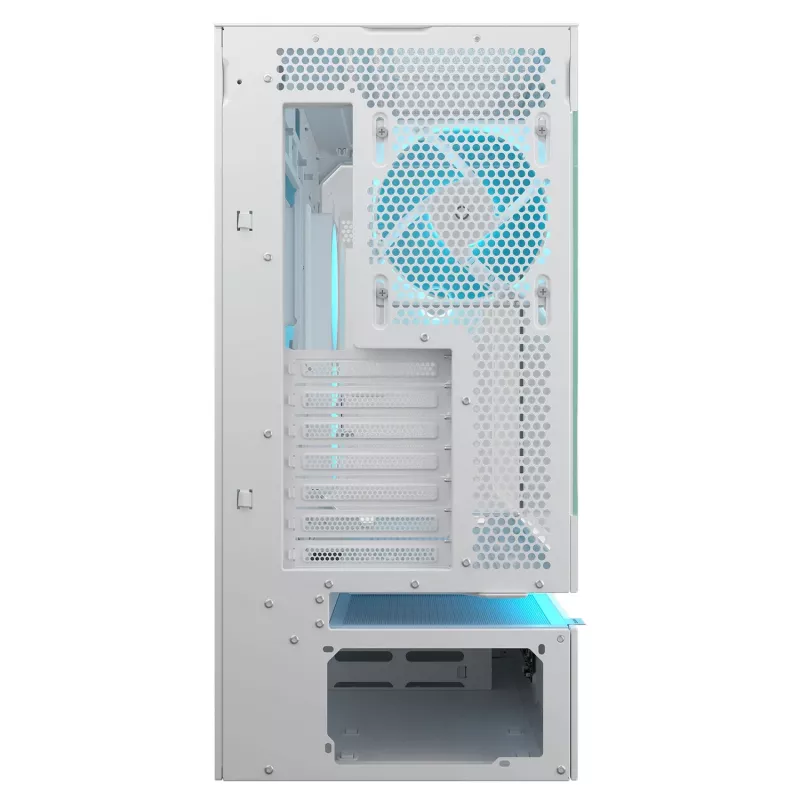 COUGAR CFV235 Vision mid-torni arvutikorpus — ARGB, 23,3 cm (9,16 tolli) LCD, karastatud klaas, valge, toetab ATX/Micro-ITX, 2x3,5 tolli + 2x2,5 tolli