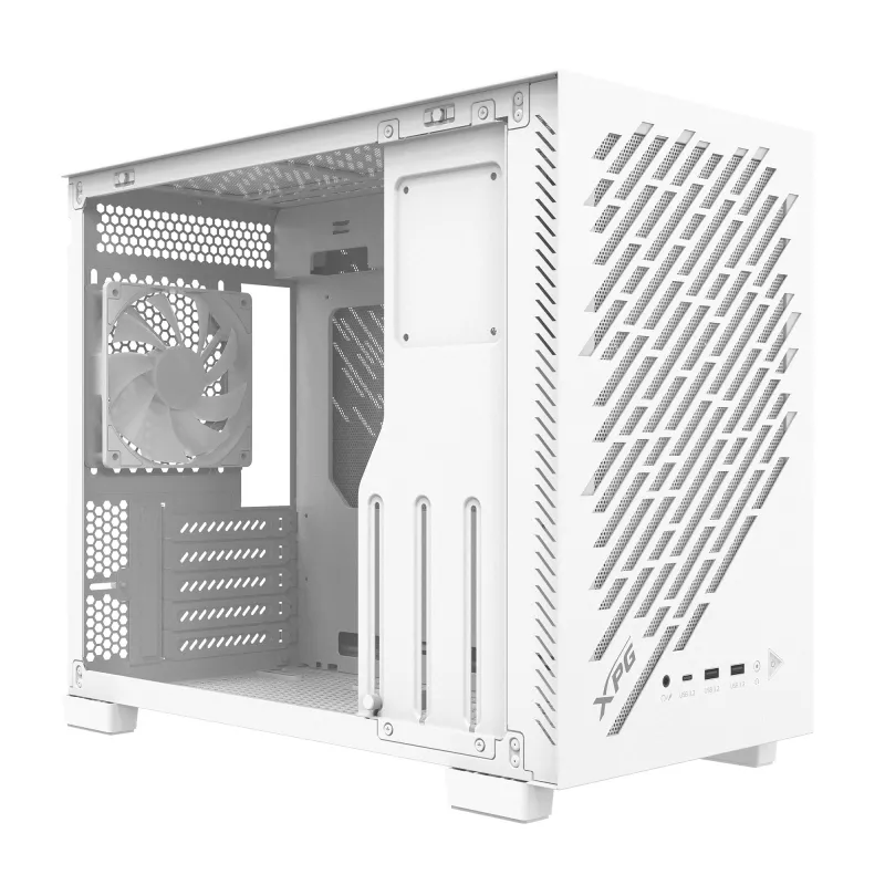 XPG VALOR AIR NANO MID-TOWER KORPUS - Valge, Midi Tower, PC, Valge, mikro ATX, Mini-ITX, SPCC, 17 cm