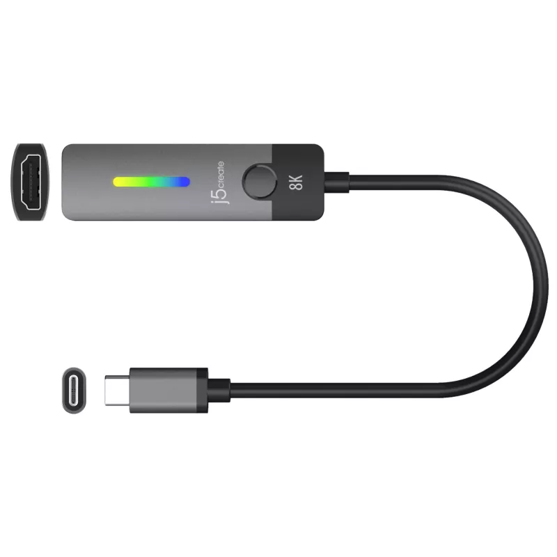 j5create JCA157-N USB-C - HDMI 2.1 8K adapter, 10 cm