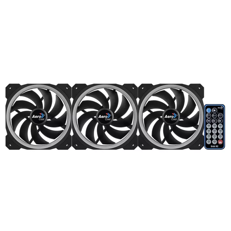Aerocool Orbit RC arvutikorpuse ventilaator 12 cm must
