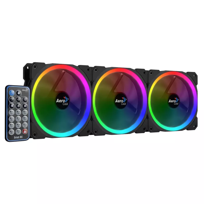Aerocool Orbit RC arvutikorpuse ventilaator 12 cm must