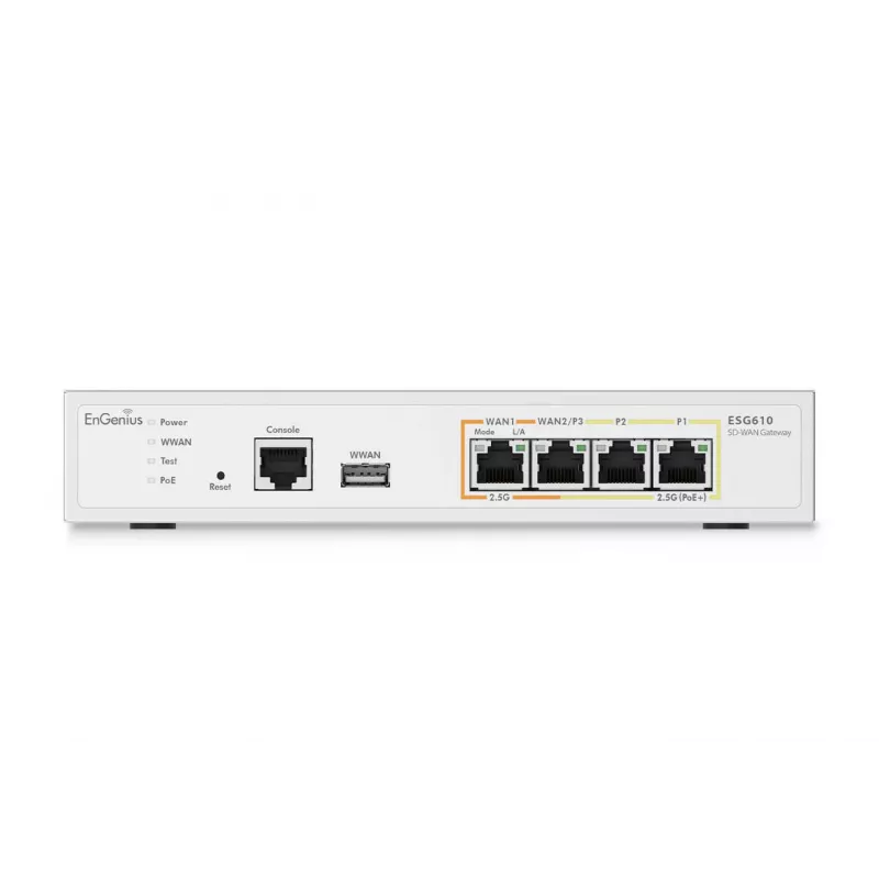 EnGenius pilvehaldusega turvalüüs – 2 × 2,5 GbE LAN ja 2 × 2,5 GbE WAN