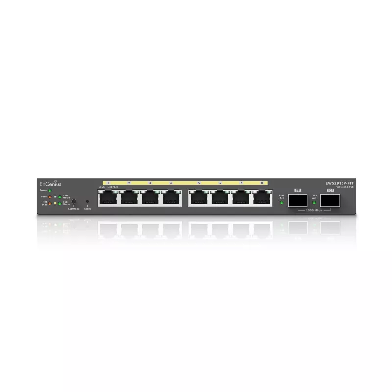 Hallatav kommutaator EnGenius FitSwitch 8 PoE 8x Gigabit Ethernet pordid