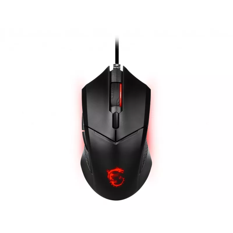 MSI CLUTCH GM08 optiline mängurihiir '4200 DPI optiline sensor, 6 programmeeritavat nuppu, sümmeetriline disain, vastupidavad lülitid enam kui 10 miljoni klõpsuga, reguleeritav kaal, punane LED'