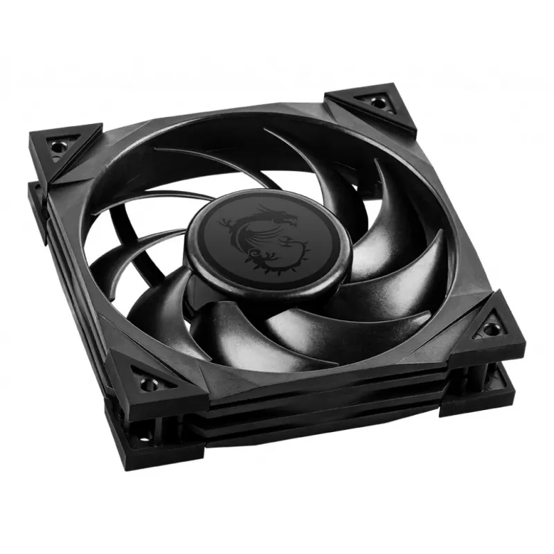 MSI MEG SILENT GALE P12 Premium vaikne ventilaator '120mm, PWM, tasakaalustatud staatilise rõhu õhuvool, LCP ventilaatorilaba, HDB laager, vibratsioonivastased padjad, 300mm kaabel'