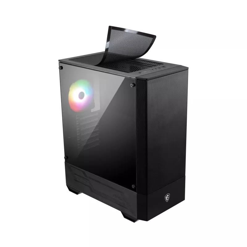 MSI MAG FORGE 111R Mid Tower Gaming arvutikorpus 'Must, 1x 120 mm ARGB PWM ventilaator, 1-6 ARGB jaotur, Mystic Light Sync, karastatud klaasist paneel, ATX, mATX, mini-ITX'