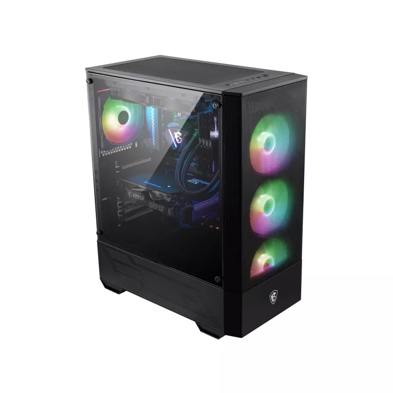 MSI MAG FORGE 111R Mid Tower Gaming arvutikorpus 'Must, 1x 120 mm ARGB PWM ventilaator, 1-6 ARGB jaotur, Mystic Light Sync, karastatud klaasist paneel, ATX, mATX, mini-ITX'