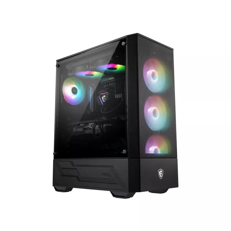 MSI MAG FORGE 111R Mid Tower Gaming arvutikorpus 'Must, 1x 120 mm ARGB PWM ventilaator, 1-6 ARGB jaotur, Mystic Light Sync, karastatud klaasist paneel, ATX, mATX, mini-ITX'