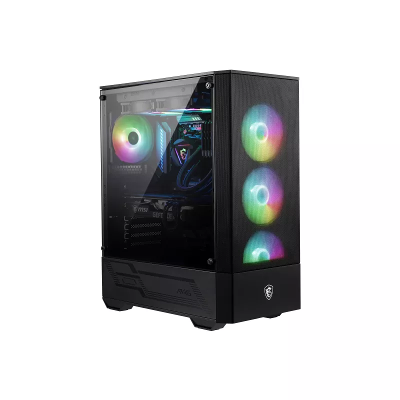 MSI MAG FORGE 111R Mid Tower Gaming arvutikorpus 'Must, 1x 120 mm ARGB PWM ventilaator, 1-6 ARGB jaotur, Mystic Light Sync, karastatud klaasist paneel, ATX, mATX, mini-ITX'