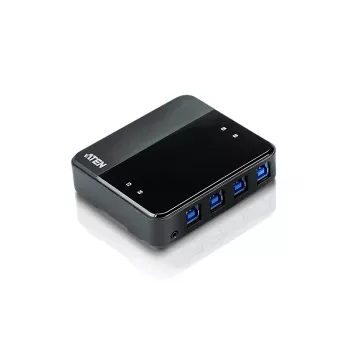 ATEN 4-pordiline USB 3.0 välisseadmete jagamise seade, 5 Gbit/s, Micro-USB Type-B, must, plast, 0–40 °C, -20–60 °C