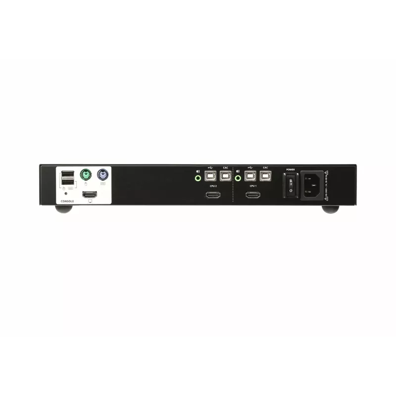 ATEN 2-pordiline USB HDMI turvaline KVM-lüliti, 3840 x 2160 pikslit, 4K Ultra HD, raamile paigaldatav, 2,4 W, 1U, must